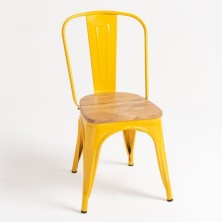 alt= Silla Tolix Madera Natural