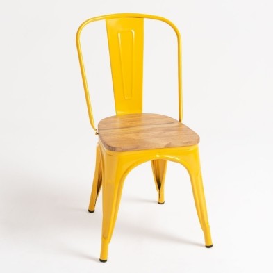 alt= Silla Tolix Madera Natural