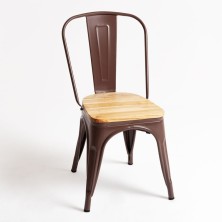 alt= Silla Tolix Madera Natural