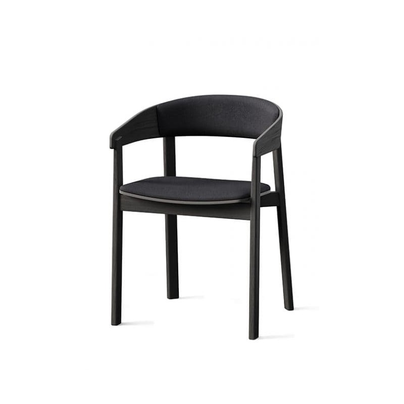 Sillón Nord roble con asiento y respaldo tapizado